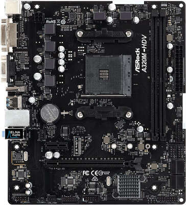 Материнская плата microATX LGAAM4 ASRock A320M-HDV R3.0
