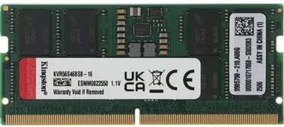 Kingston 16GB 5600MT/s DDR5 Non-ECC CL46 SODIMM 1Rx8 KVR56S46BS8-16
