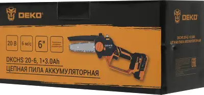 Цепная пила Deko DKCHS 20-6 аккум. дл.шины:6" (15.2cm) 1аккум. 3Ач ЗУ (063-4307-1)