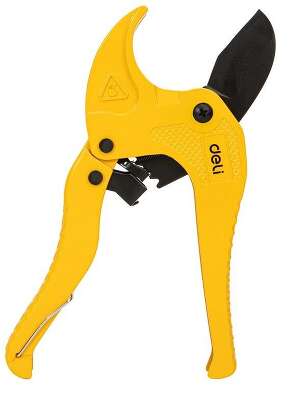 Труборез для пластиковых труб с храповым механизмом Deli DL350042 диаметр реза до 42мм, лезвия из нержавеющей стали с тефлоновым покрытием, аллюминиевый корпус