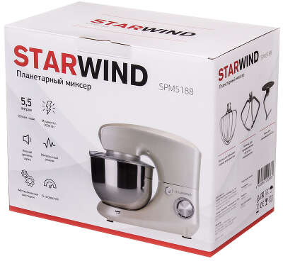 Миксер планетарный Starwind SPM5188 1000Вт бежевый