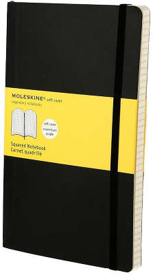 Записная книжка Moleskine "Classic Soft" Large, в клетку, черный [QP617]