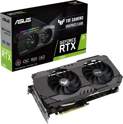 Видеокарта Asus PCI-E 4.0 TUF-RTX3050-O8G-GAMING NVIDIA GeForce RTX 3050 8Gb 128bit GDDR6 1845/14000 HDMIx2 DPx3 HDCP Ret