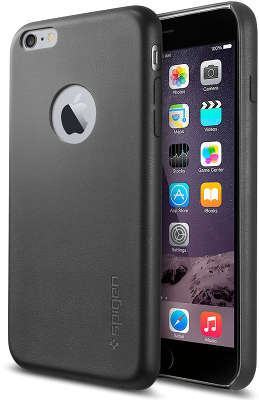 Чехол Spigen SGP Leather Fit для iPhone 6 Plus/6S Plus, Black [SGP11399]
