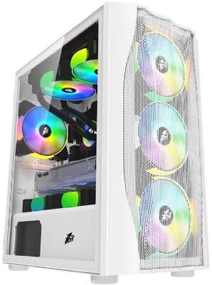 1STPLAYER Корпус FIREBASE X3-M White / mATX, TG / 4x120mm LED fans inc. / X3-M-WH-4F1-W