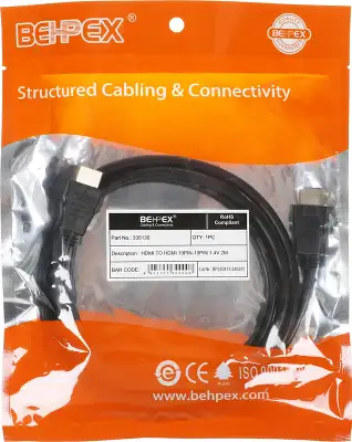 Кабель аудио-видео HDMI (m)/HDMI (m) 2м. позолоч.конт. черный