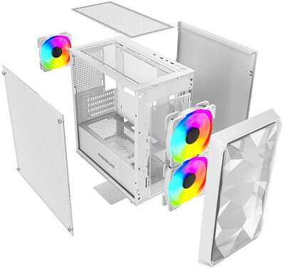 Корпус PowerCase Mistral Micro A3W ARGB, белый, mATX, без БП (CMMAW-A3)