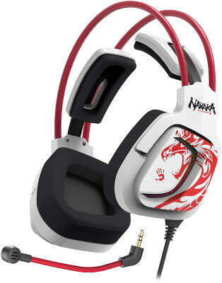 Наушники с микрофоном A4Tech Bloody G575 Naraka белый/красный 2м мониторные USB оголовье (G575 NARAKA)