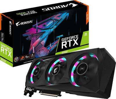 Видеокарта GIGABYTE NVIDIA nVidia GeForce RTX 3050 AORUS ELITE 8Gb DDR6 PCI-E 2HDMI, 2DP