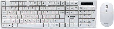 Комплект беспроводной клавиатура+мышь Gembird KBS-6000-W, 104кл+4кн, 12Fn, 800-1600 DPI, радиоканал, белый