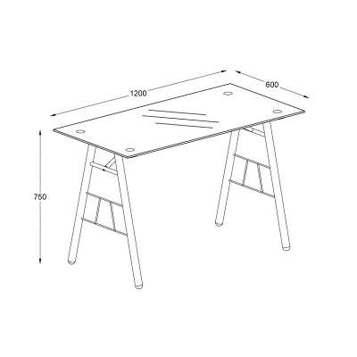 Стол для компьютера Бюрократ GD-012/Black черный