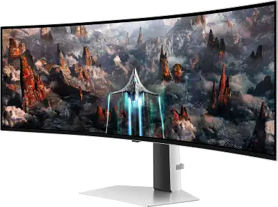 Монитор Samsung 49" Odyssey OLED G9 S49CG930SI серебристый OLED LED 32:9 HDMI M/M матовая HAS 250cd 178гр/178гр 5120x1440 240Hz FreeSync Premium Pro DP 2K USB 12.6кг