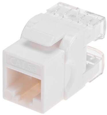 Rexant (02-0060) Модуль Keystone Jack RJ-45(8P8C), UTP неэкранированный, CAT 5e, тип 180 градусов, белый PRO