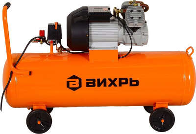 Компрессор поршневой Вихрь КМП-400/100 масляный 400л/мин 100л 2500Вт оранжевый