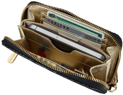 Сумка для iPhone 5/5S/5C Michael Kors Essential Zip Wallet, Black Saffiano [8158B9]