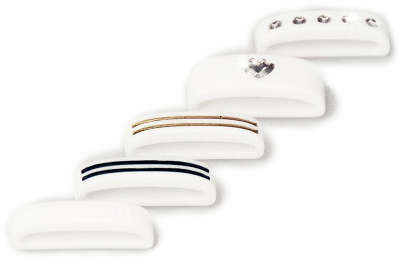 Набор петелек Bling My Thing Allure Loops для Apple Watch 38mm/42mm, White [aw-loop-wt-cry]