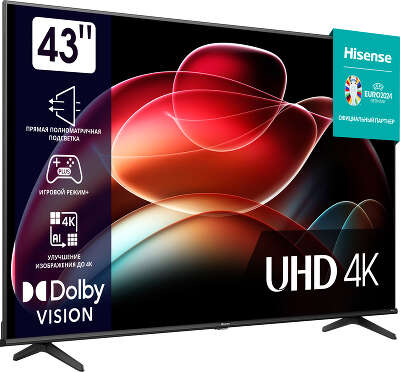 Телевизор 43" Hisense 43A6K UHD HDMIx3, USBx2