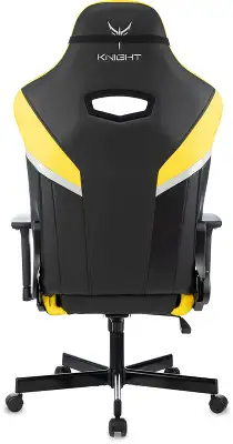 Кресло игровое Knight Thunder 5X черный/желтый эко.кожа крестов. металл