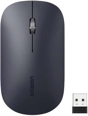 Мышь беспроводная Ugreen MU001 Portable Wireless Mouse, серо-черная [90372]