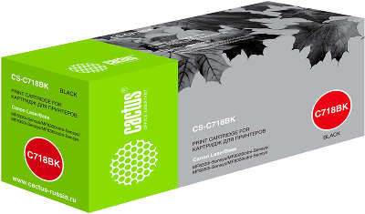 Картридж лазерный Cactus CS-C718BK 718 BK черный (3400стр.) для Canon i-Sensys MF8330/MF8340/MF8350/MF8360/MF8540/MF8580/LBP7200/7210/7660/7680