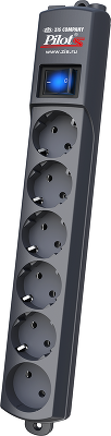 Сетевой фильтр Pilot S 6 розеток (5 евро + 1 без заземления) 1.8 м, графит/ Pilot S surge protector 6 outlets (5 euro + 1 without grounding) 1.8 m, graphite