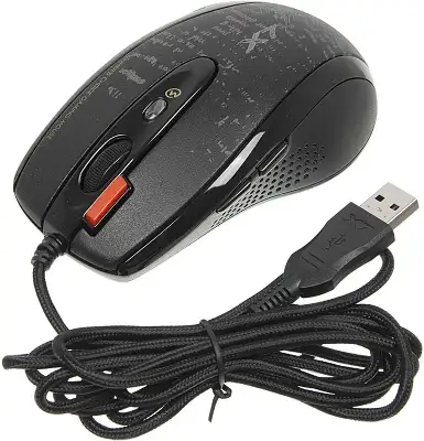 Мышь A4Tech V-Track F5 черный/рисунок оптическая 3000dpi USB 6but