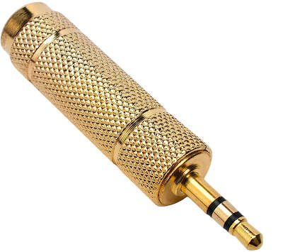 Аудио переходник Cablexpert A-63M-35F, Jack6.3(M) на Jack3.5(F) стерео, цвет золотой, пакет