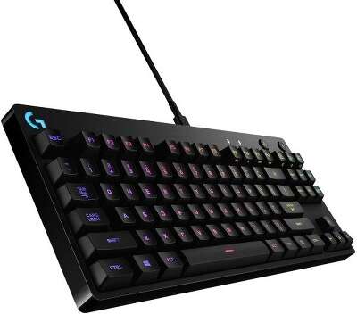 920-009393 Logitech Клавиатура Gaming Pro механическая черный USB оригинальная заводская гравировка RU/LAT