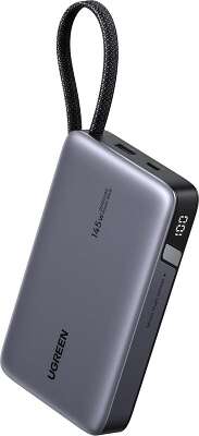 Внешний аккумулятор UGREEN PB551 (55992B) 145W Power Bank 20000mAh USB-C&USB-A со встроенным кабелем USB-C. Цвет: серый космос