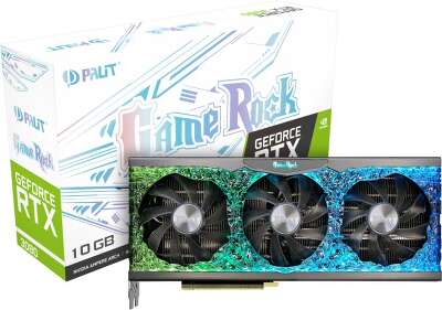 Видеокарта Palit NVIDIA nVidia GeForce RTX 3080 GameRock V1 10Gb DDR6X PCI-E HDMI, 3DP