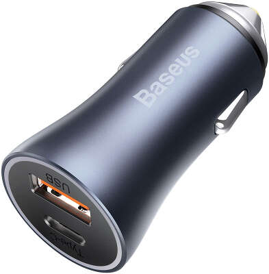 Автомобильное ЗУ Baseus Golden Contactor Pro Dual USB/USB-C Fast Charger 40W, Grey [CCJD-0G]