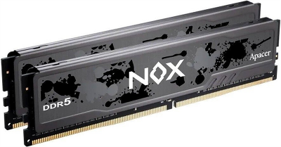 оперативная память Apacer DDR5 32GB 5600MHz DIMM NOX Black Gaming Memory (PC5-44800) CL40 1.25V (Retail) 2048*8 Kit (2x16GB) Heat Sink (Retail) 3 years (AH5U32G56C522MBAA-2)