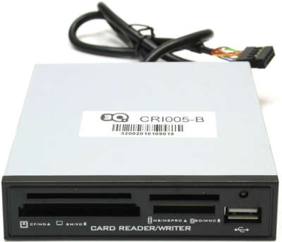 Устройство чтения,записи 3Q CRI005-B все в одном USB 2.0, черный внутренний 3.5