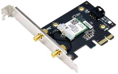 Адаптер беспроводной связи (Wi-Fi) ASUS PCE-AX1800 WiFi 6 Bluetooth 5.2 1201Mbps+574Mbps 5GHz/2.4GHz (90IG07A0-MO0B00) (463849)