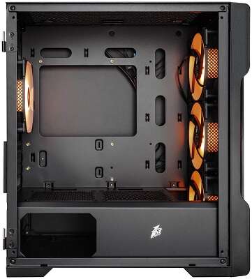 1STPLAYER Корпус TRILOBITE T3 Black / mATX, TG / 4x 120mm LED fans inc. / T3-BK-4F1