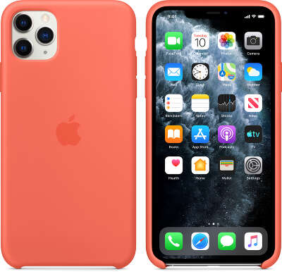 Силиконовый чехол для iPhone 11 Pro Max Apple Silicone Case, Clementine Orange [MX022ZM/A]