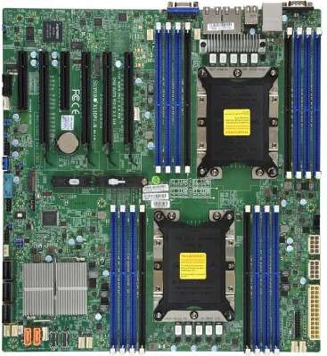 Supermicro MBD-X11DPI-N-B Серверная материнская плата X11DPi N Motherboard Dual Socket P (LGA 3647) supported, CPU TDP support 205W, 2 UPI up to 10.4 GT/s OEM