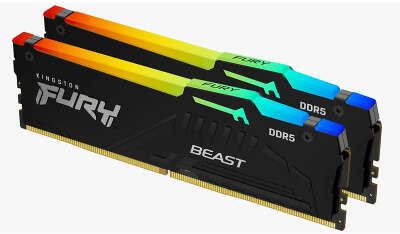 Память DDR5 2x8GB 6000MHz Kingston KF560C40BBAK2-16 Fury Beast RGB RTL Gaming PC5-48000 CL40 DIMM 288-pin 1.35В kit с радиатором Ret