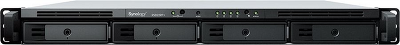 Системы хранения данных Synology 1U/4bay QC 2,2GhzCPU/2Gb(32)/RAID0,1,10,5,6/upto 8HDD (1xRX418)/2xUSB3.2/1eSATA/4GigEth/1xExpslot/iSCSI/2xIPcam/2xRPS/1YW/no rail