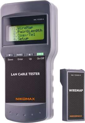 Кабельный тестер NIKOMAX с LCD дисплеем, UTP/STP, RJ45, с функцией измерения длины