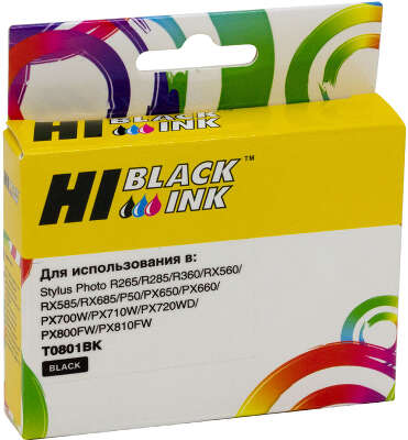 Картридж Hi-Black (HB-T0801) для Epson Stylus Photo P50/PX660/700W/800FW/R265, Bk