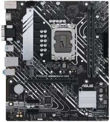 Материнская плата ASUS PRIME B660M-K D4 (LGA1700, mATX, B660, 2xDDR4, RAID, 1xPCI-Ex16, 2xM.2, VGA+HDMI) (PRIME B660M-K D4)