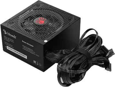 Блок питания Bloody ATX 700W BD-PS700W 80 PLUS WHITE (20+4pin) APFC 120mm fan color LED 6xSATA RTL