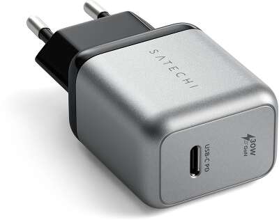 Сетевое зар./устр. Satechi USB-C GaN Wall Charger 30W 3A (PD) USB Type-C универсальное серый (ST-UC30WCM-EU)