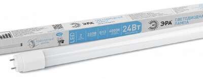 ЭРА Б0033006 Лампа светодиодная STD LED T8-24W-840-G13-1500mm G13 поворотный 24Вт трубка стекло нейтральный белый свет