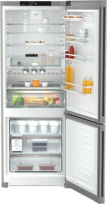 Холодильники LIEBHERR/ Plus, EasyFresh, МК NoFrost, 3 контейнера МК, в. 201,5 см, ш. 75 см, г. 67.5 см, класс ЭЭ A++, внутренние ручки, цвет Steel Finish,,полезный объём: 474 л (346 л + 128 л)