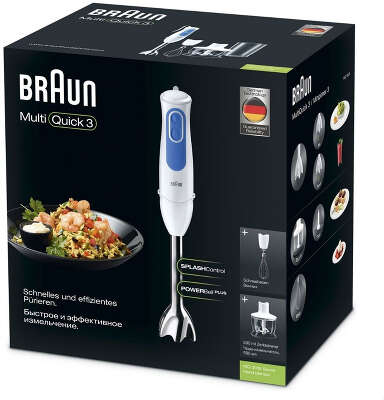 Блендер погружной Braun MQ3035WH Sauce 700Вт белый/синий
