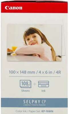 Canon KP-108IN Набор картриджей и бумаги на 108 листов для Canon Selphy CP-100/200/220/300/330/400/500/600/510/710. (Комплект из трёх KP-36IP. 108 стр.)