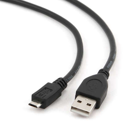 Кабель USB 2.0 соединительный (microUSB) AM,microBM 5 pin (0.5 м), черный, пакет