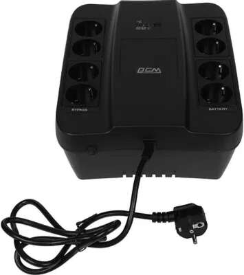 PowerCom Spider SPD-650N ИБП {OffLine, 650VA/390W, Tower, 8xEURO: 4 с резервным питанием, 4 с фильтрацией} (332714)